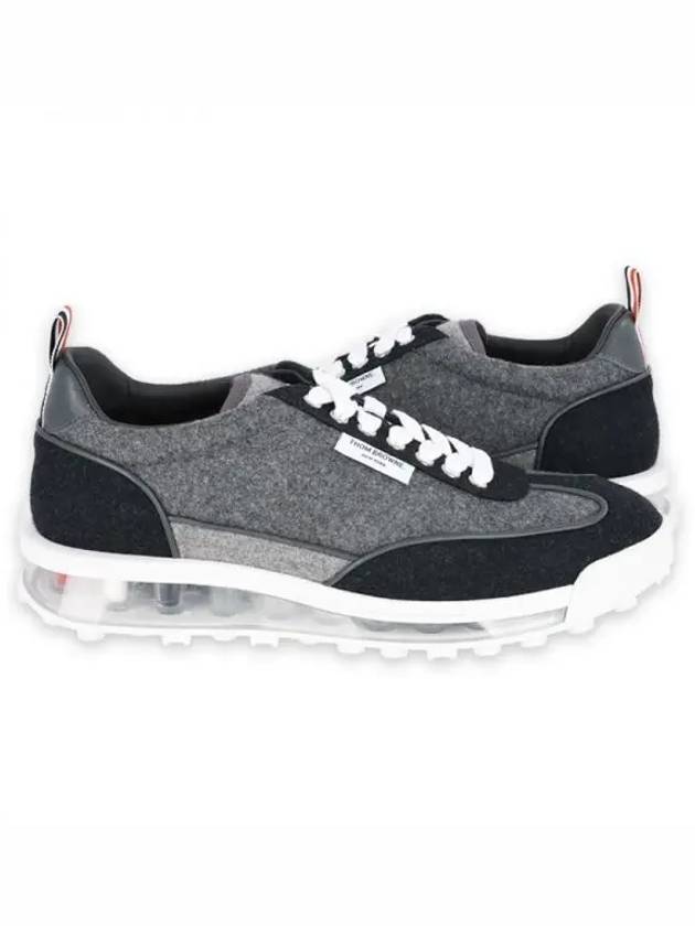 Flannel Clear Sole Low Top Sneakers Grey - THOM BROWNE - BALAAN 2