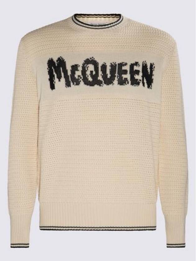 Graffiti Logo Knit Top Beige - ALEXANDER MCQUEEN - BALAAN 2