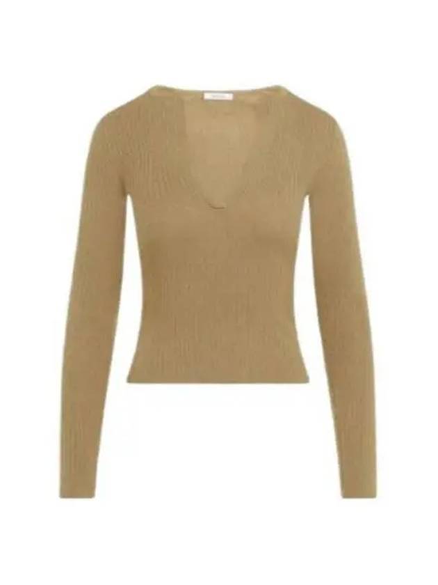 Urlo V-Neck Knit Top Beige - MAX MARA - BALAAN 2