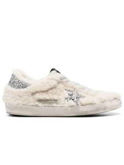 Superstar Glitter Shearling Low Top Sneakers Beige - GOLDEN GOOSE - BALAAN 2