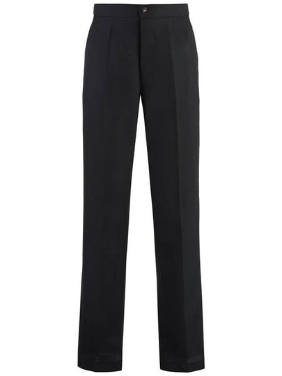 Women's Herringbone Wool Pleated Straight Pants Black - MAISON MARGIELA - BALAAN 2