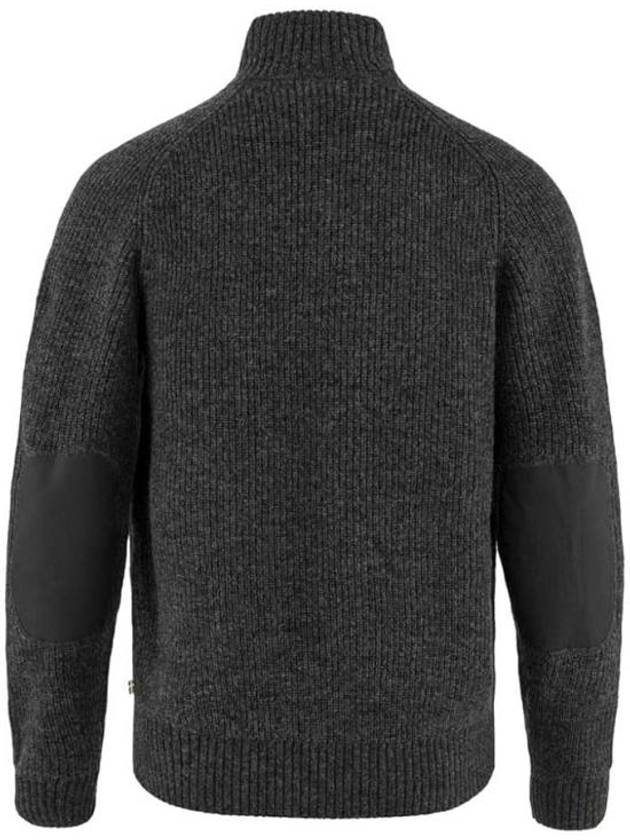 Men's Ovik Knit Zip Cardigan Dark Grey - FJALL RAVEN - BALAAN 3