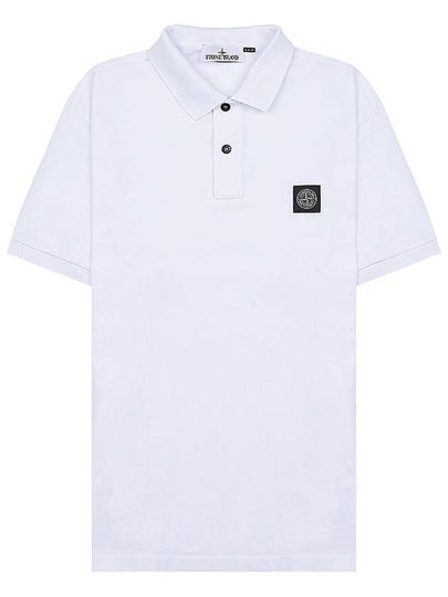 Pique Stretch Cotton Short Sleeve Polo Shirt White - STONE ISLAND - BALAAN 2