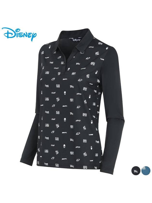 pattern spandex PK long sleeve collar t-shirt DN1LTS013 - DISNEY GOLF - BALAAN 2