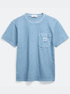 Fissato Treatment Organic Cotton Short Sleeve T-Shirt Blue - STONE ISLAND - BALAAN 2