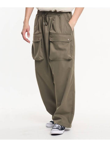 Balloon Wide String Pocket Cargo Pants Khaki - MOO - BALAAN 1