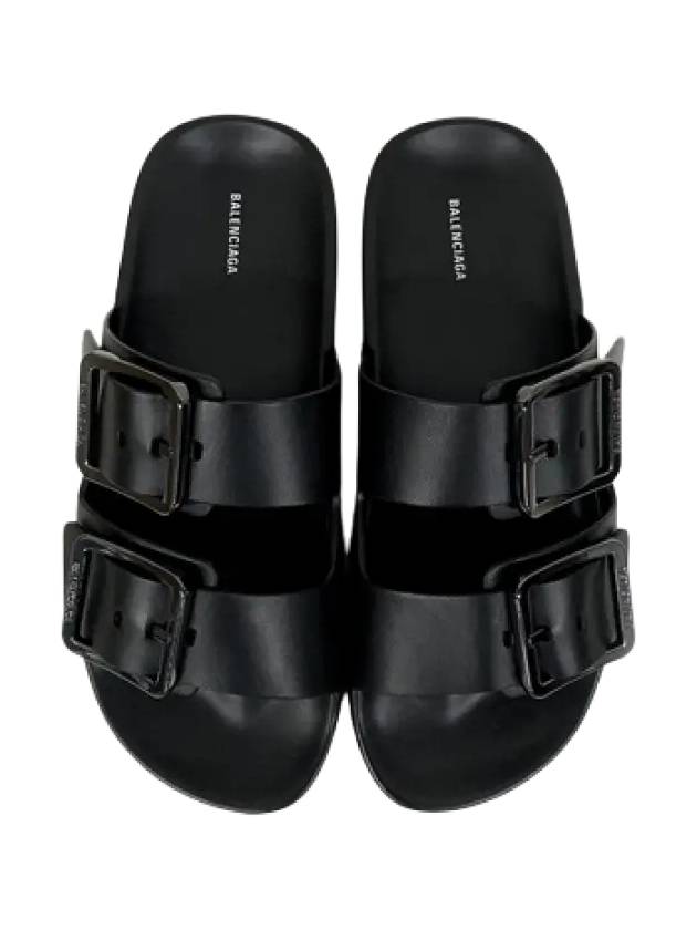 Men's Mallorca Buckle Sandals Slippers Black - BALENCIAGA - BALAAN.