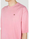 Logo Cotton Short Sleeve T-Shirt Pink - ACNE STUDIOS - BALAAN 5