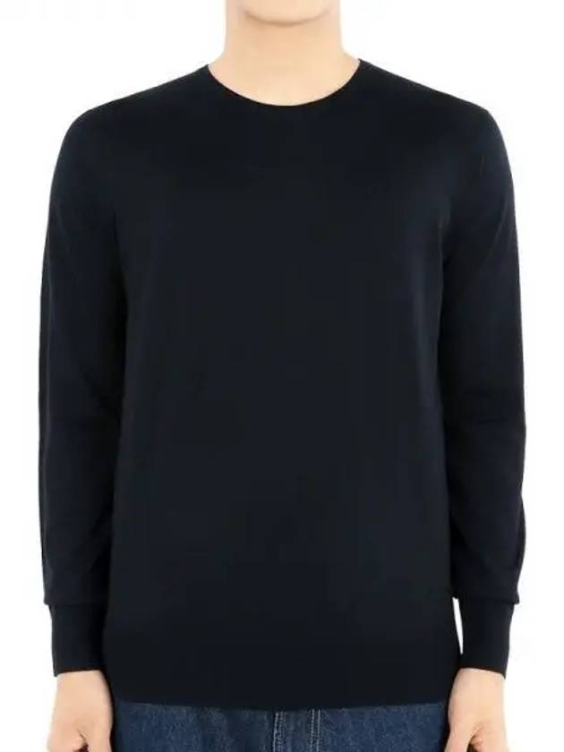 Men's Crew Neck Wool Knit Top Navy - LORO PIANA - BALAAN 2