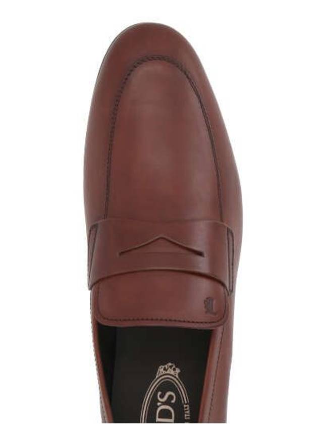 Men's Small Logo Leather Penny Loafer Brown - TOD'S - BALAAN 6