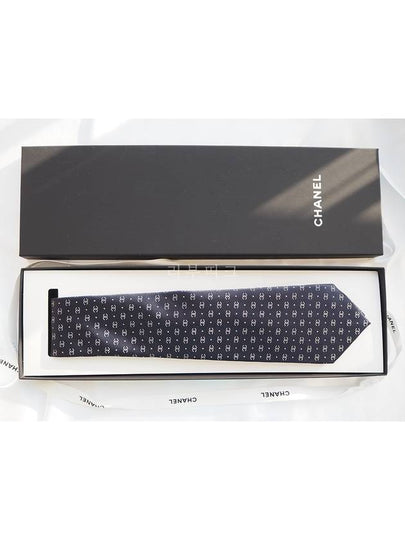 CC logo dot silk tie navy AA9062 - CHANEL - BALAAN 2