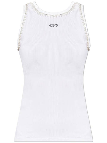 Off-White Logo Top, Women's, White - OFF WHITE - BALAAN 1