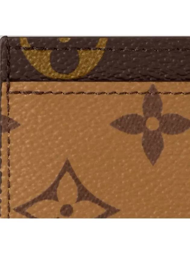 Monogram Reverse Canvas Card Wallet Brown - LOUIS VUITTON - BALAAN 3