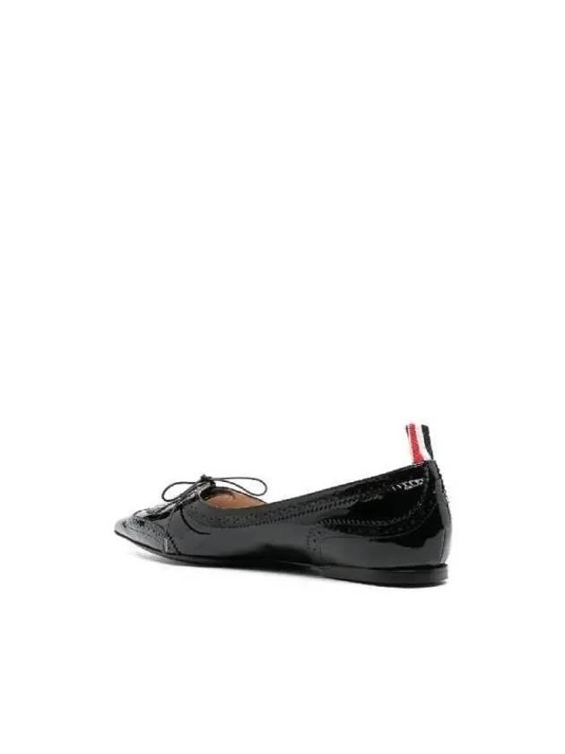 Patent Pointed Toe Wingtip Ballerina Black - THOM BROWNE - BALAAN 4