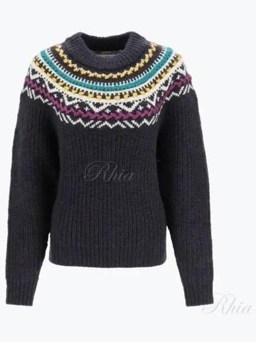 Gil PU1939 22A078E 30FN jacquard wool sweater - ISABEL MARANT - BALAAN 1