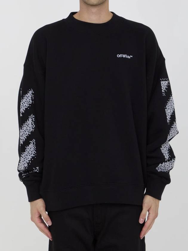 Pixel Diag Sweatshirt - OFF WHITE - BALAAN 1