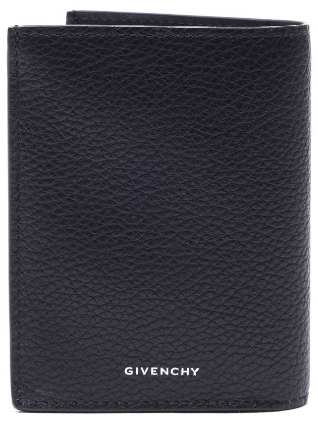 Metal Logo Grain Half Wallet Black - GIVENCHY - BALAAN 5