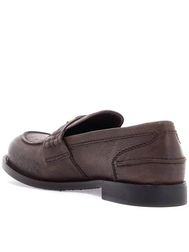 vintage-effect leather penny loafers - MIU MIU - BALAAN 3