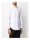 Men's Oxford Satin Diagonal Armband Long Sleeve Shirt White - THOM BROWNE - BALAAN.