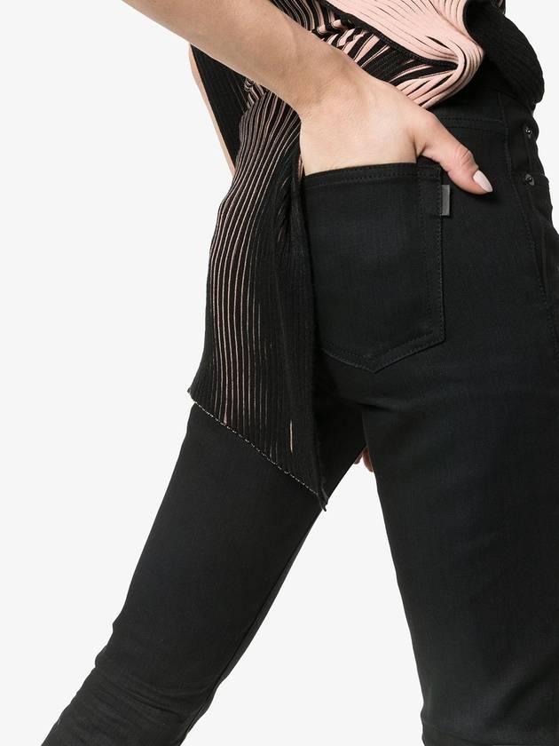 Mid Rise Cotton Skinny Jeans Black - SAINT LAURENT - BALAAN 15