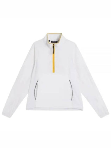 Cash Half Zip Track Long Sleeve T-Shirt White - J.LINDEBERG - BALAAN 1