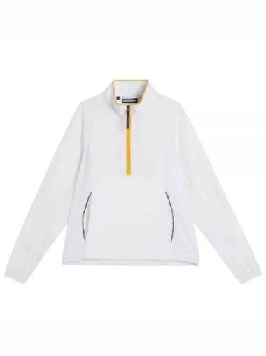 Cash Half Zip Track Long Sleeve T-Shirt White - J.LINDEBERG - BALAAN 1