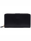 Vitello Gold Logo Zip Around Long Wallet Black - PRADA - BALAAN 5