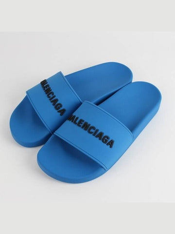 logo slippers blue 40 250 - BALENCIAGA - BALAAN 1