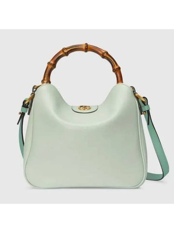 Diana Bamboo Handle Small Leather Cross Bag Pale Green - GUCCI - BALAAN 1