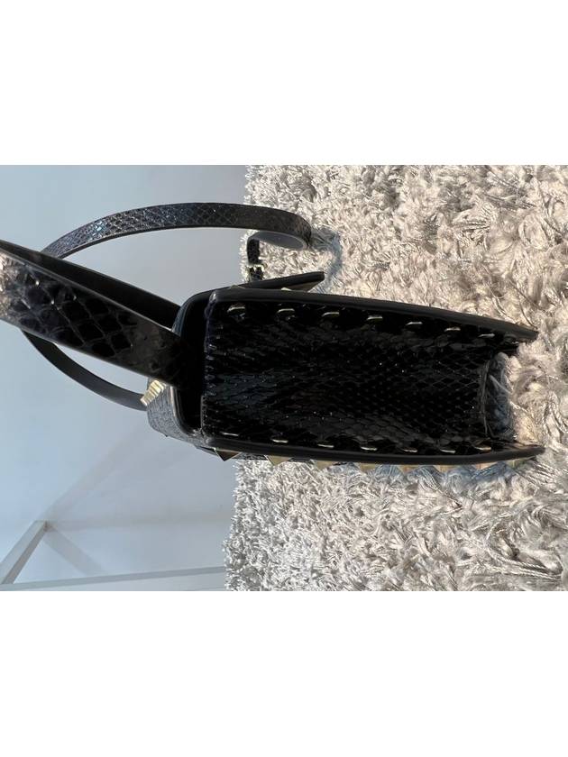 Rockstud Python Pattern Mini Cross Bag Black - VALENTINO - BALAAN 7