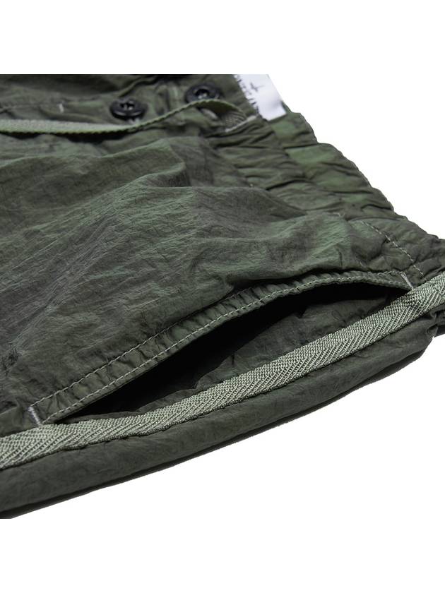 Patch Logo Nylon Swim Shorts Military Green - STONE ISLAND - BALAAN 8