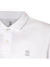 Embroidered Logo Short Sleeve Polo Shirt White - BRUNELLO CUCINELLI - BALAAN 4