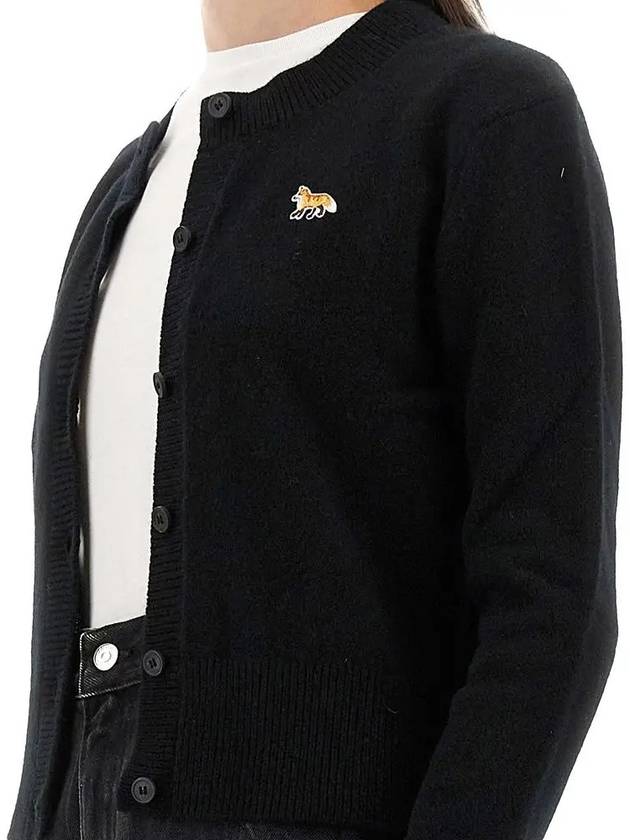 Baby Fox Patch Wool Cardigan Black - MAISON KITSUNE - BALAAN 3