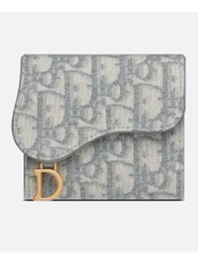 Saddle Oblique Jacquard Lotus Wallet Grey - DIOR - BALAAN 2