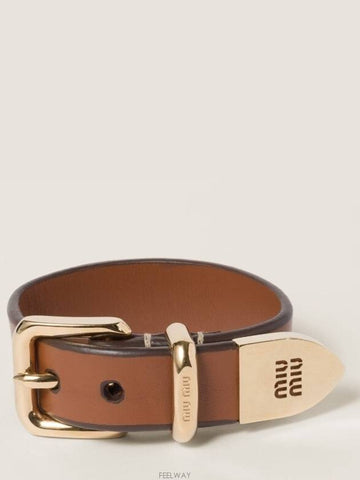 5IB550 2E6Y F0046 Leather Bracelet - MIU MIU - BALAAN 1