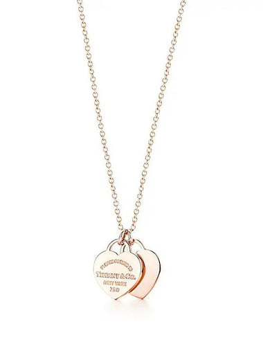 Return to Tiffany Double Heart Tag Pendant Rose Gold Mini 34790884 - TIFFANY & CO. - BALAAN 1