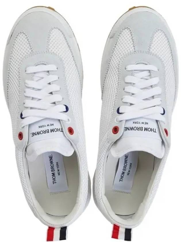 Fine Kid Suede Tech Runner White - THOM BROWNE - BALAAN 3