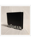 Men's White Graffiti Logo Half Wallet Black - ALEXANDER MCQUEEN - BALAAN 3