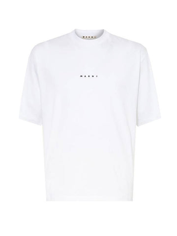 Logo Organic Cotton Short Sleeve T-Shirt White - MARNI - BALAAN 1