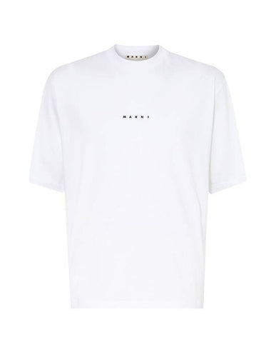 Logo Organic Cotton Short Sleeve T-Shirt White - MARNI - BALAAN 1