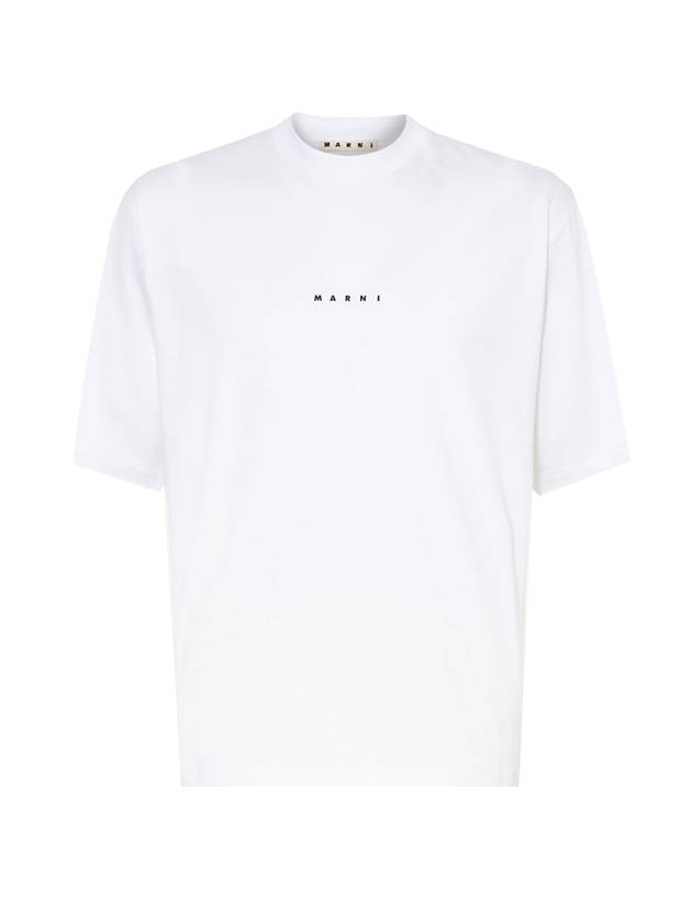 Logo Organic Cotton Short Sleeve T-Shirt White - MARNI - BALAAN 1