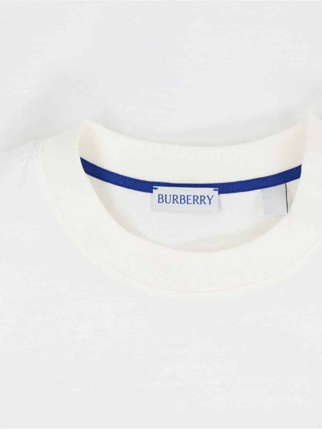 EKD Embroidery Cotton Short Sleeve T-Shirt White - BURBERRY - BALAAN 4