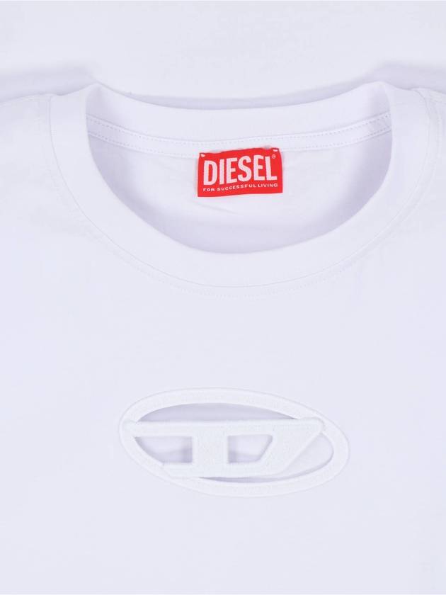 T Boxt OD Logo Cutout Short Sleeve T-Shirt White - DIESEL - BALAAN 4