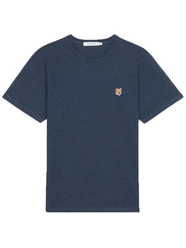 Fox Head Patch Classic Short Sleeve T-Shirt Navy Melange - MAISON KITSUNE - BALAAN 2