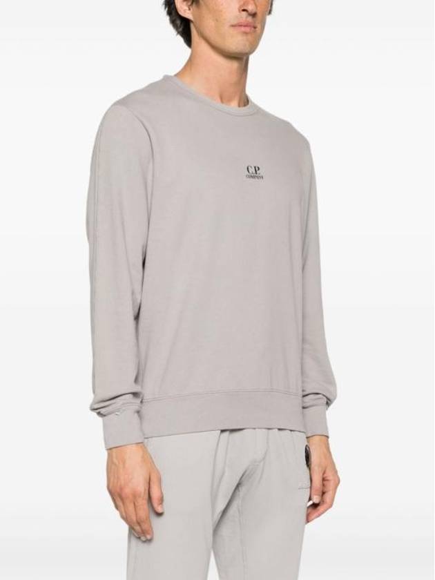 Light Fleece Logo Sweatshirt Grey - CP COMPANY - BALAAN 3