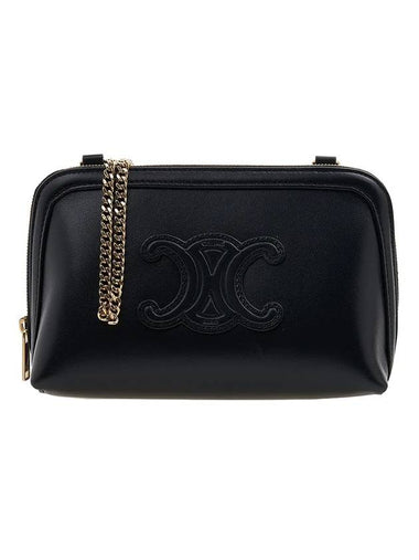 Coeur Triomphe Chain Clutch Bag Black - CELINE - BALAAN 1