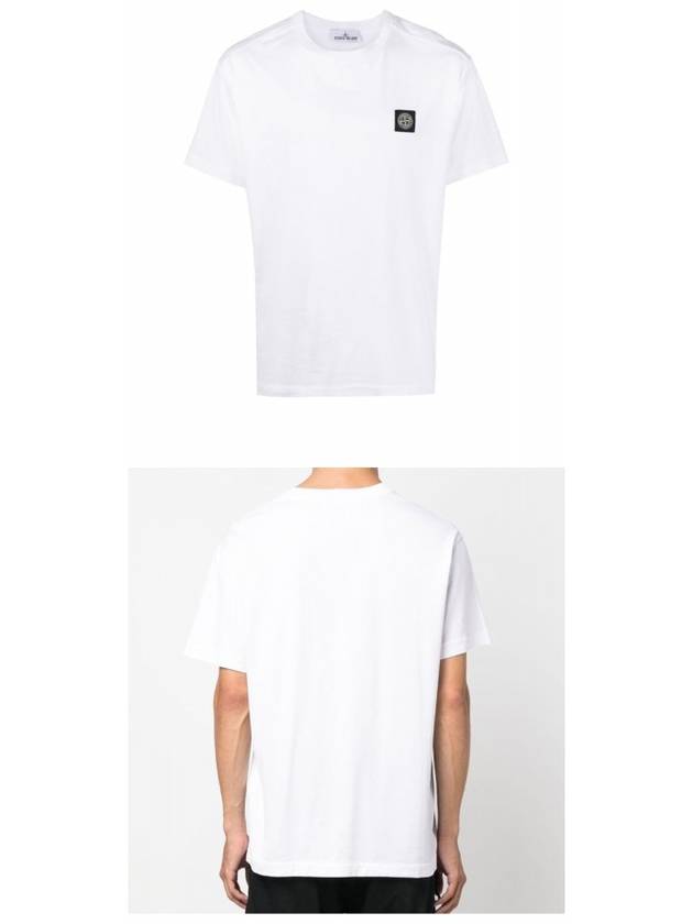 Slimfit Cotton Jersey Short Sleeve T-shirt White - STONE ISLAND - BALAAN 5