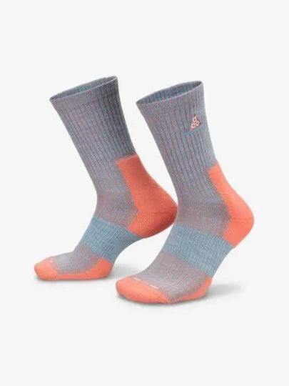 ACG Everyday Cushion Crew Socks 1 Pair Denim Turkoise Light Wild Mango Cerulean FB3341 464 - NIKE - BALAAN 2