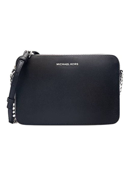 Jet Set Large Saffiano Leather Cross Bag Black - MICHAEL KORS - BALAAN.