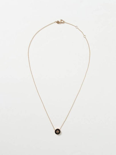 Kira Enamel Pendant Necklace Tory Gold Black - TORY BURCH - BALAAN 2